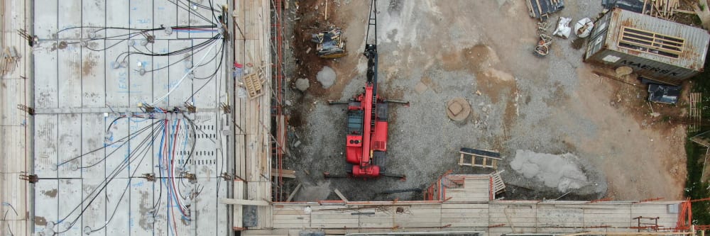Drone photography of a building site taken with a drone