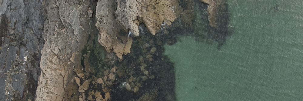 An inspection drone inspecting the coast