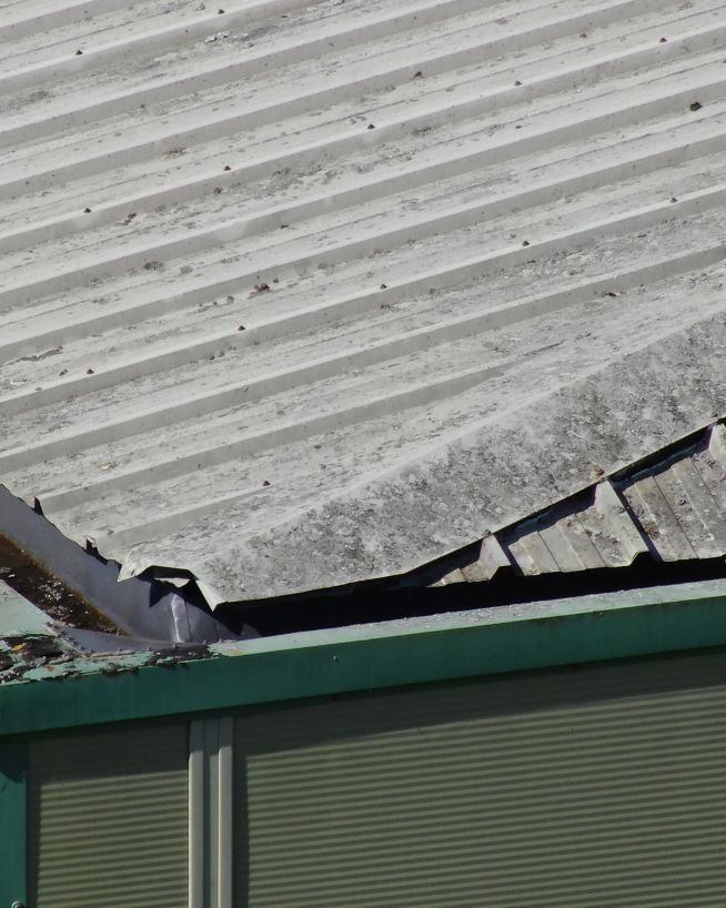A UAV performing a drone building inspection