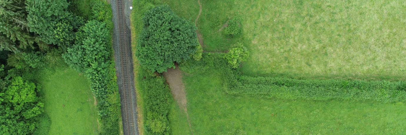 A view of the landscape taken by a drone on a survey