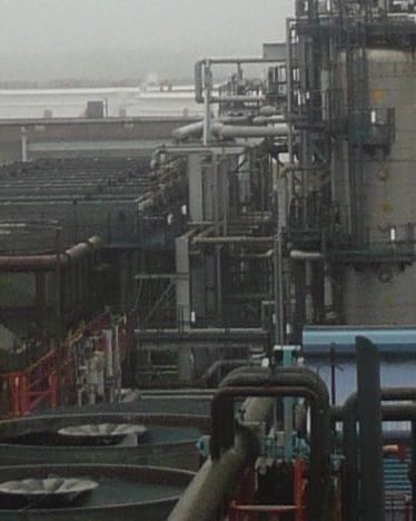 A photo of industrial infrastructure taken with a drone during an inspection