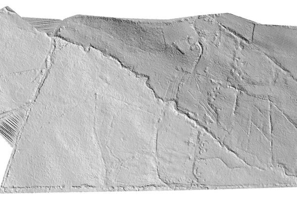 A LiDAR-derived digital elevation model showing bare-earth terrain