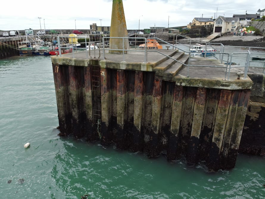 Hot rolled interlocking steel sheet piles were a major feature to be inspected