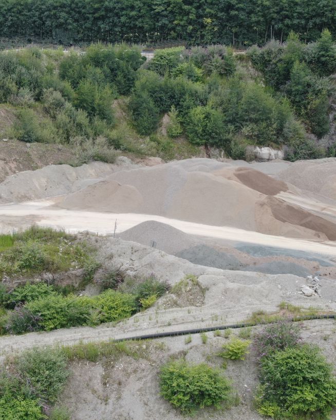 A photo of a quarry taken with a drone