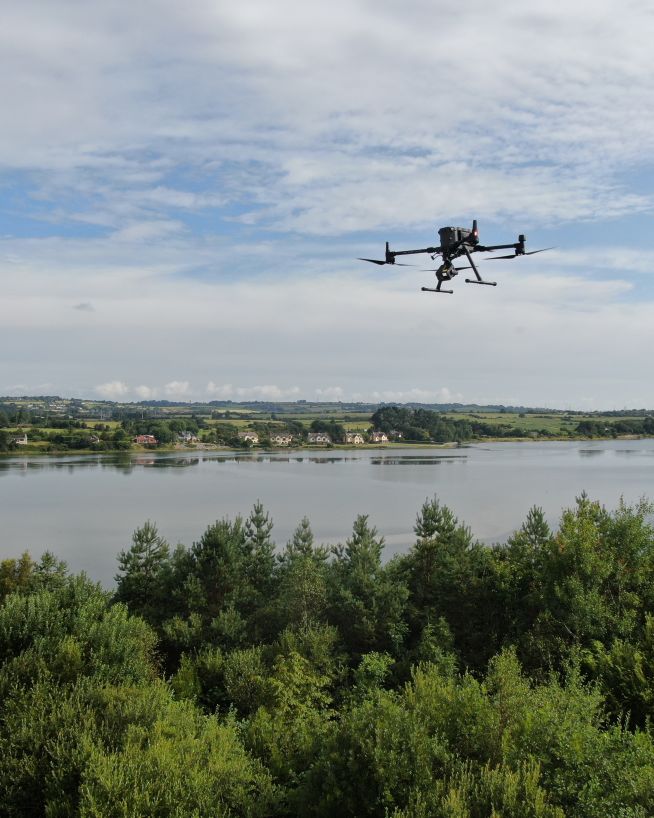 A photo of a river taken with a drone during an inspection